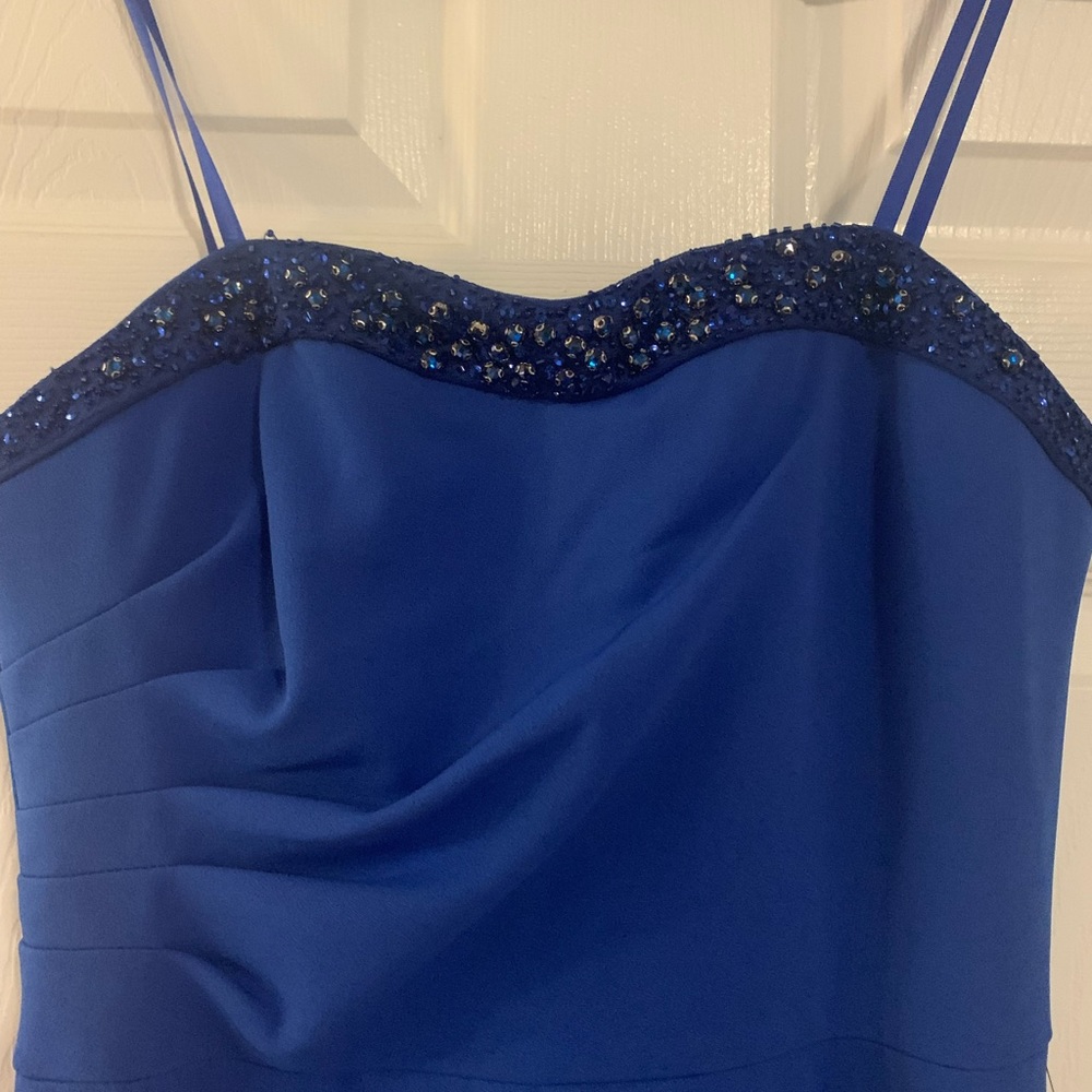 NWT Adrianna Papell Royal Blue High Low Ball Gown